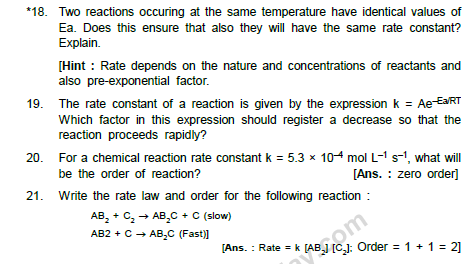 CBSE Class 12 Chemistry Chemical Kinetics Notes Set E